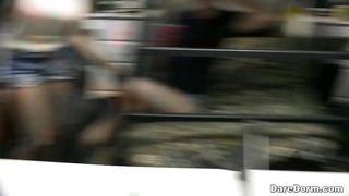 asino di fucked di pulcino d\'ebano e corneo